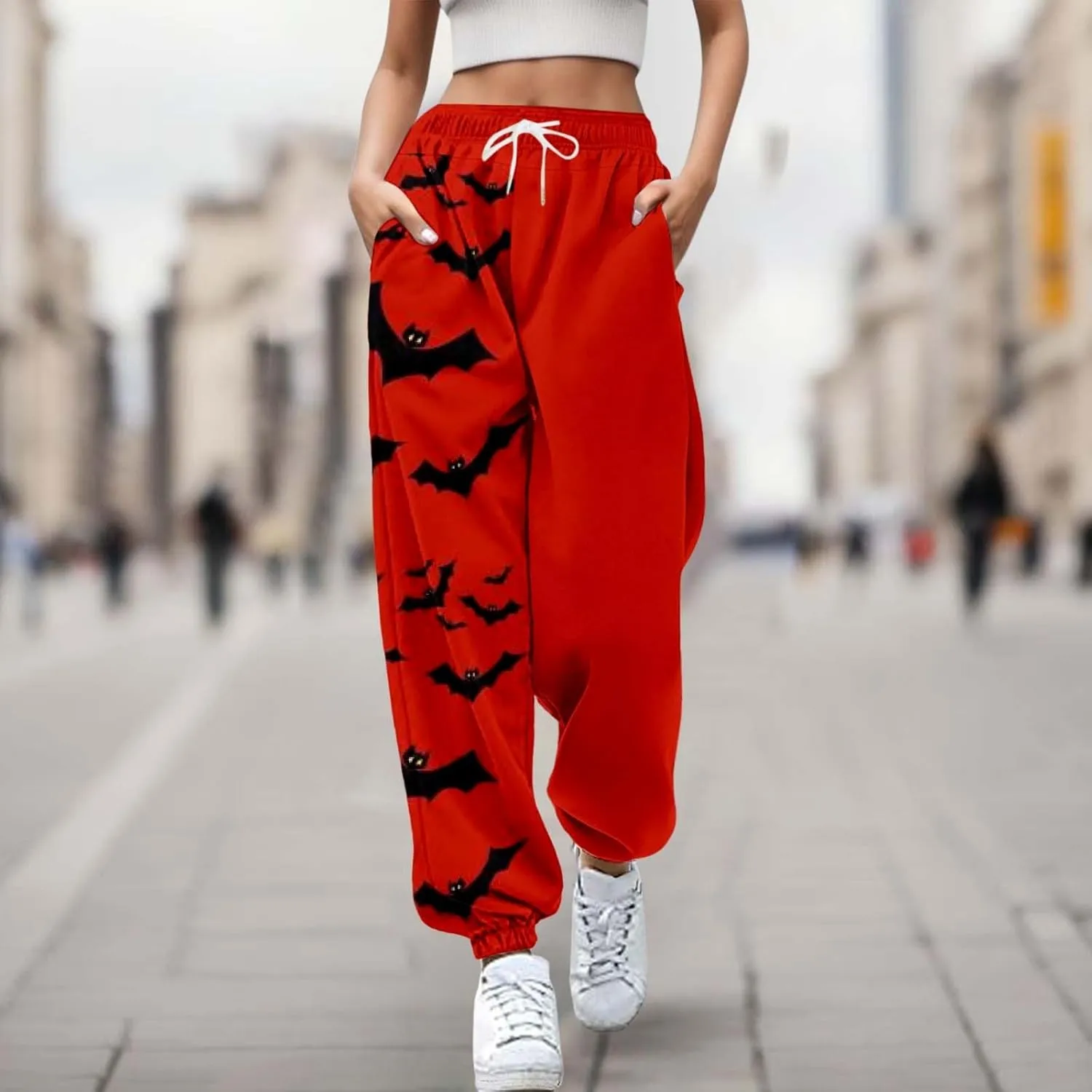 Loose Fit Wide Leg Trouser Pants Pants Workout High Waisted Yoga Pants with Pockets Pockets Sport Casual Printed