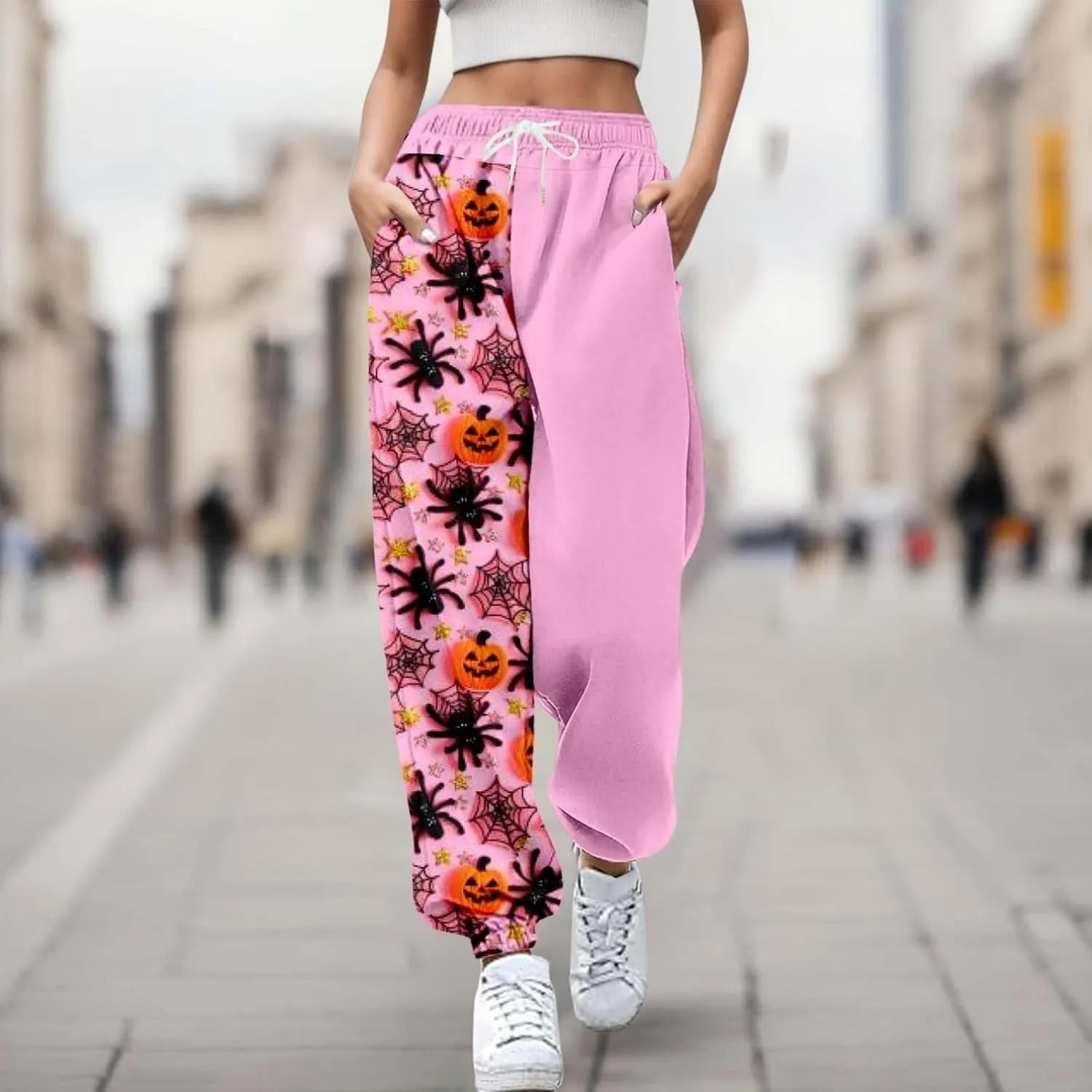 Loose Fit Wide Leg Trouser Pants Pants Workout High Waisted Yoga Pants with Pockets Pockets Sport Casual Printed