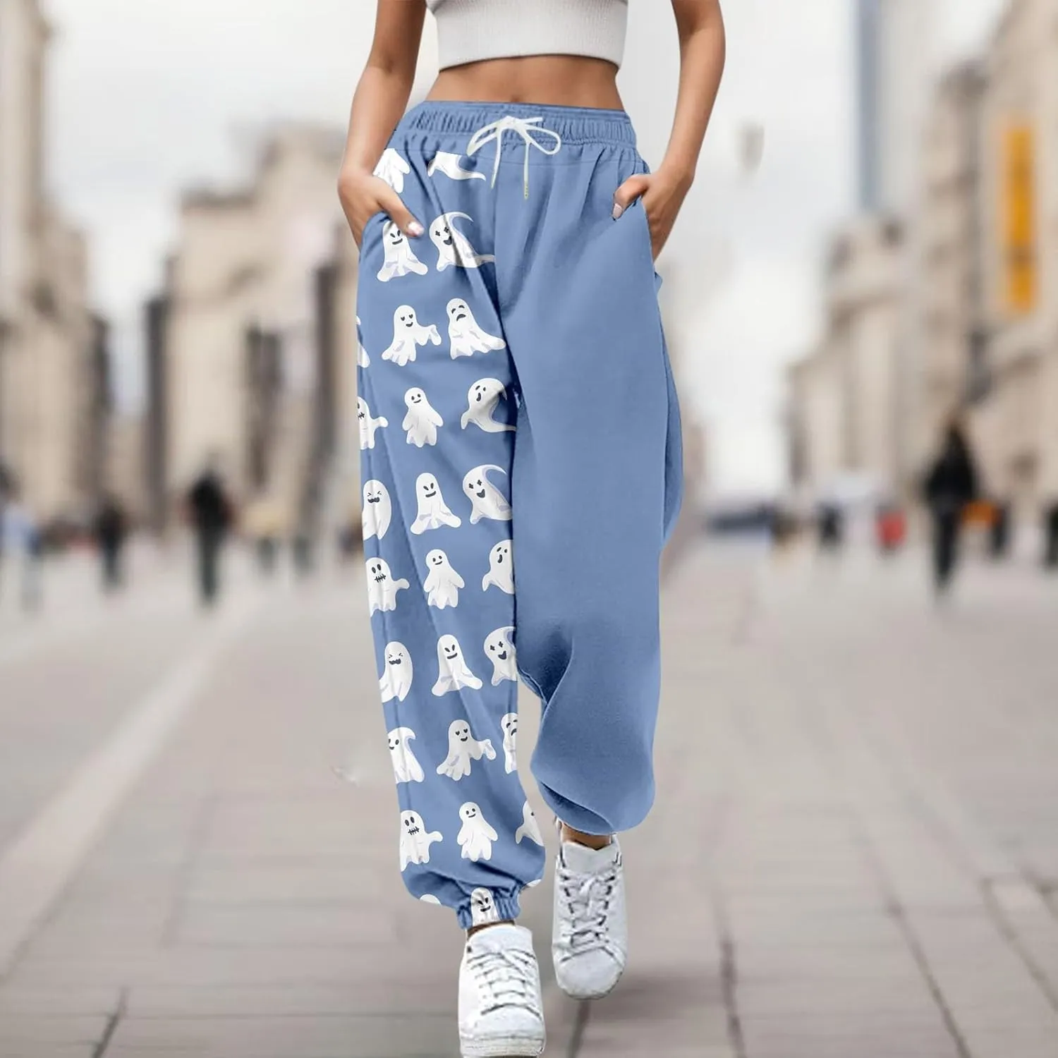 Loose Fit Wide Leg Trouser Pants Pants Workout High Waisted Yoga Pants with Pockets Pockets Sport Casual Printed