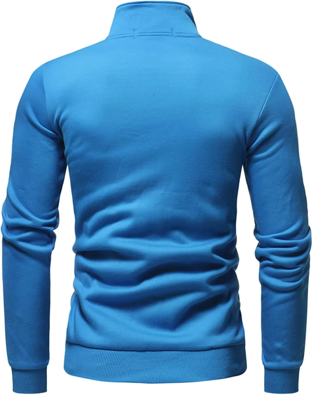 Maiyifu-GJ Men's Casual Full Zip Stand Collar Cardigans Lightweight Fleece Mock Neck Sweatshirt Slim Fit Winter Warm Jacket