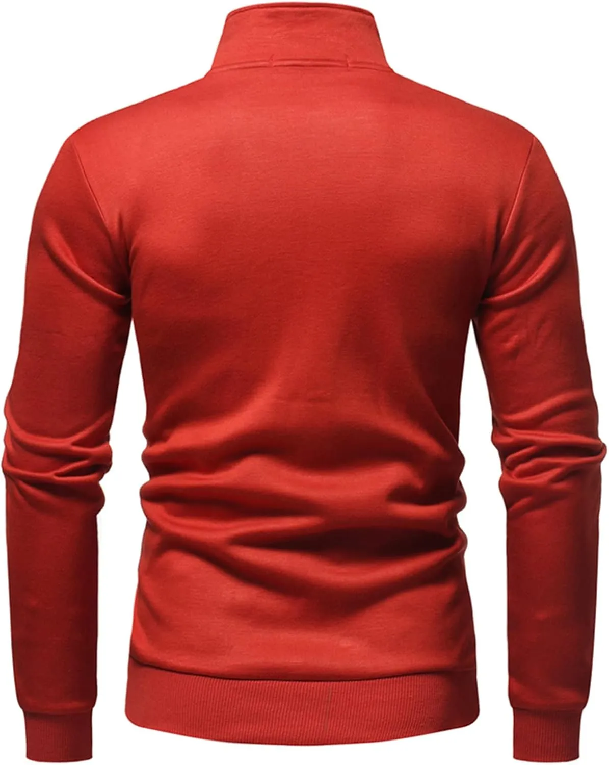 Maiyifu-GJ Men's Casual Full Zip Stand Collar Cardigans Lightweight Fleece Mock Neck Sweatshirt Slim Fit Winter Warm Jacket