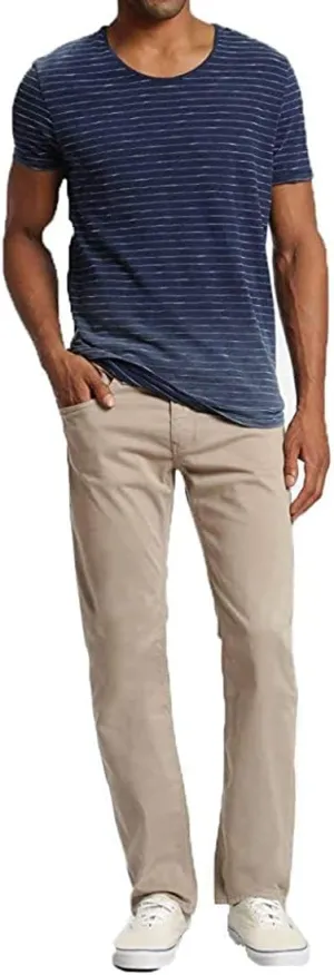 Mavi Zach Men's Straight Leg Pants, Regular Rise Twill Pants for Men, Beige Twill, Light Beige Work Pants, 31 x 32