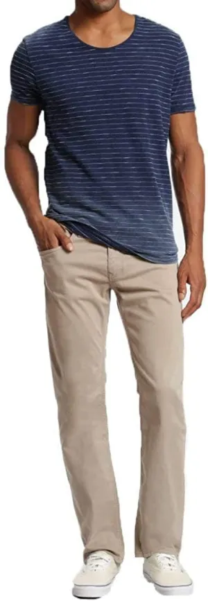 Mavi Zach Men's Straight Leg Pants, Regular Rise Twill Pants for Men, Beige Twill, Light Beige Work Pants, 36 x 30