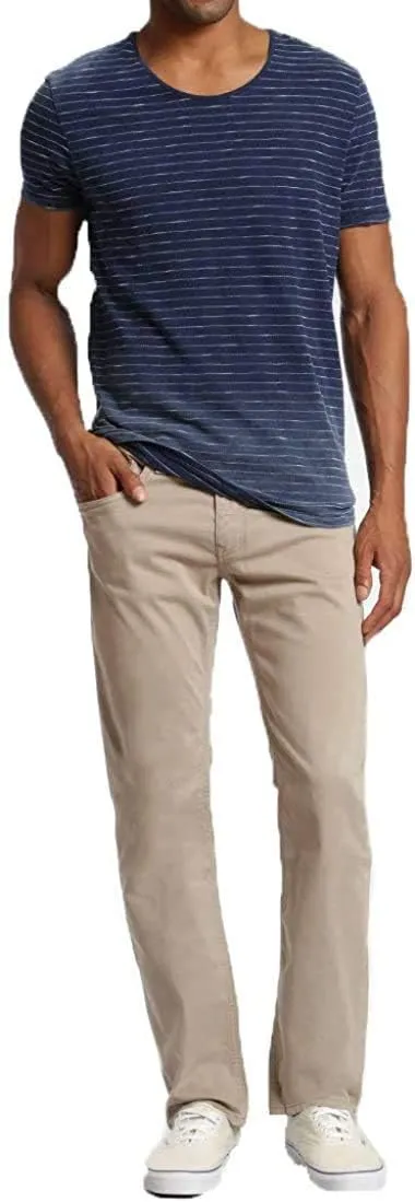 Mavi Zach Men's Straight Leg Pants, Regular Rise Twill Pants for Men, Beige Twill, Light Beige Work Pants, 36 x 30