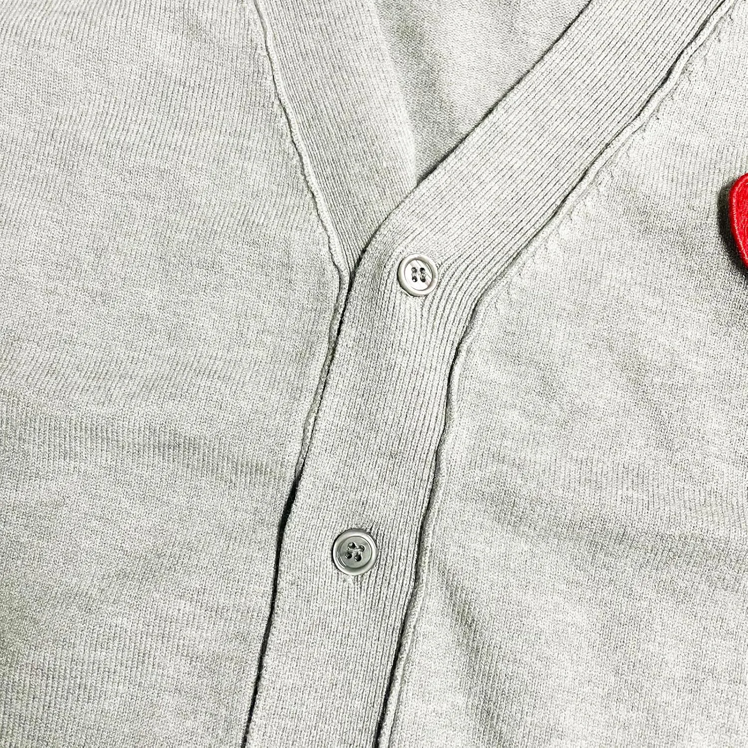 Men Cardigan V-Neck Red Snag Eyes Heart Embroidery Cotton with Button Solid Casual Fit Open Front Sweater