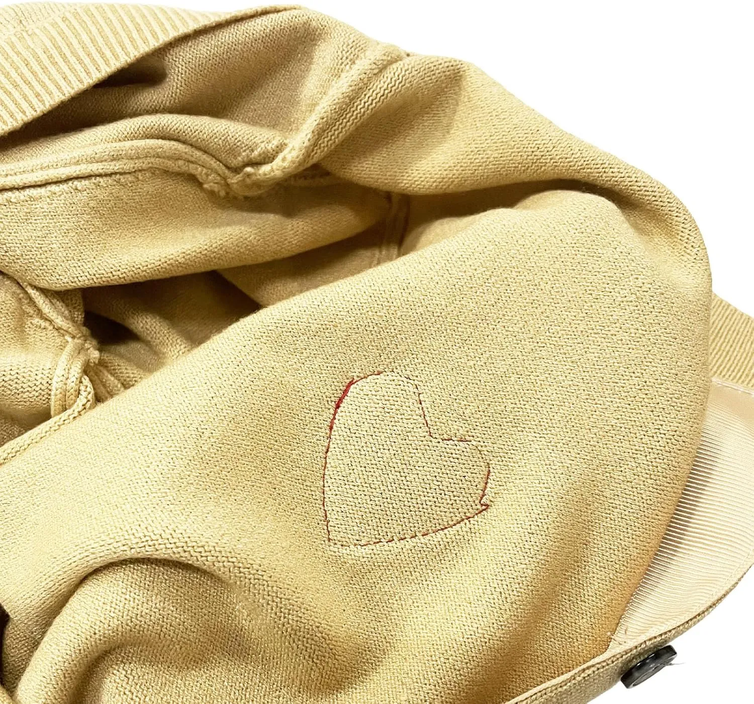 Men Cardigan V-Neck Red Snag Eyes Heart Embroidery Cotton with Button Solid Casual Fit Open Front Sweater
