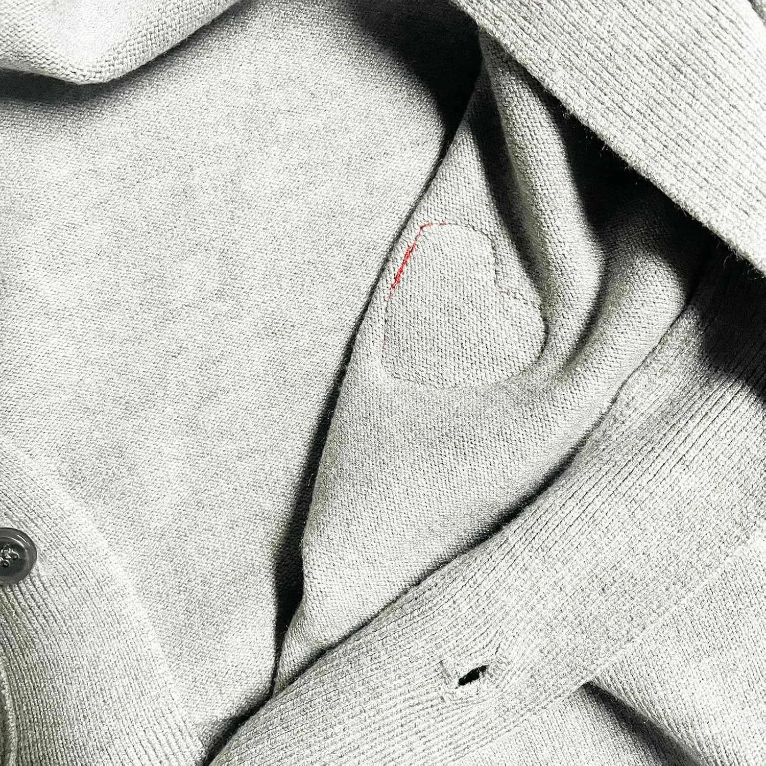 Men Cardigan V-Neck Red Snag Eyes Heart Embroidery Cotton with Button Solid Casual Fit Open Front Sweater