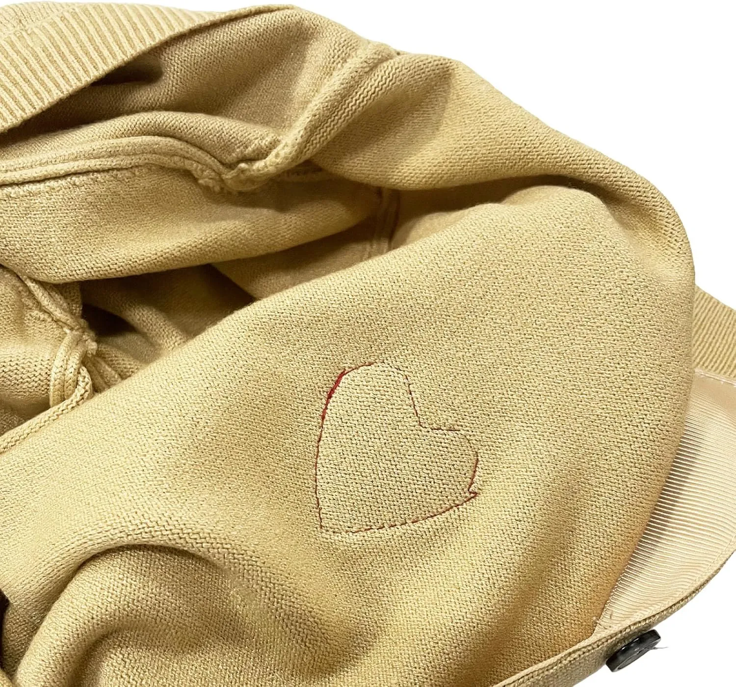 Men Cardigan V-Neck Red Various Interesting Heart Embroidery Cotton with Button Solid Casual Fit Open Front Sweater