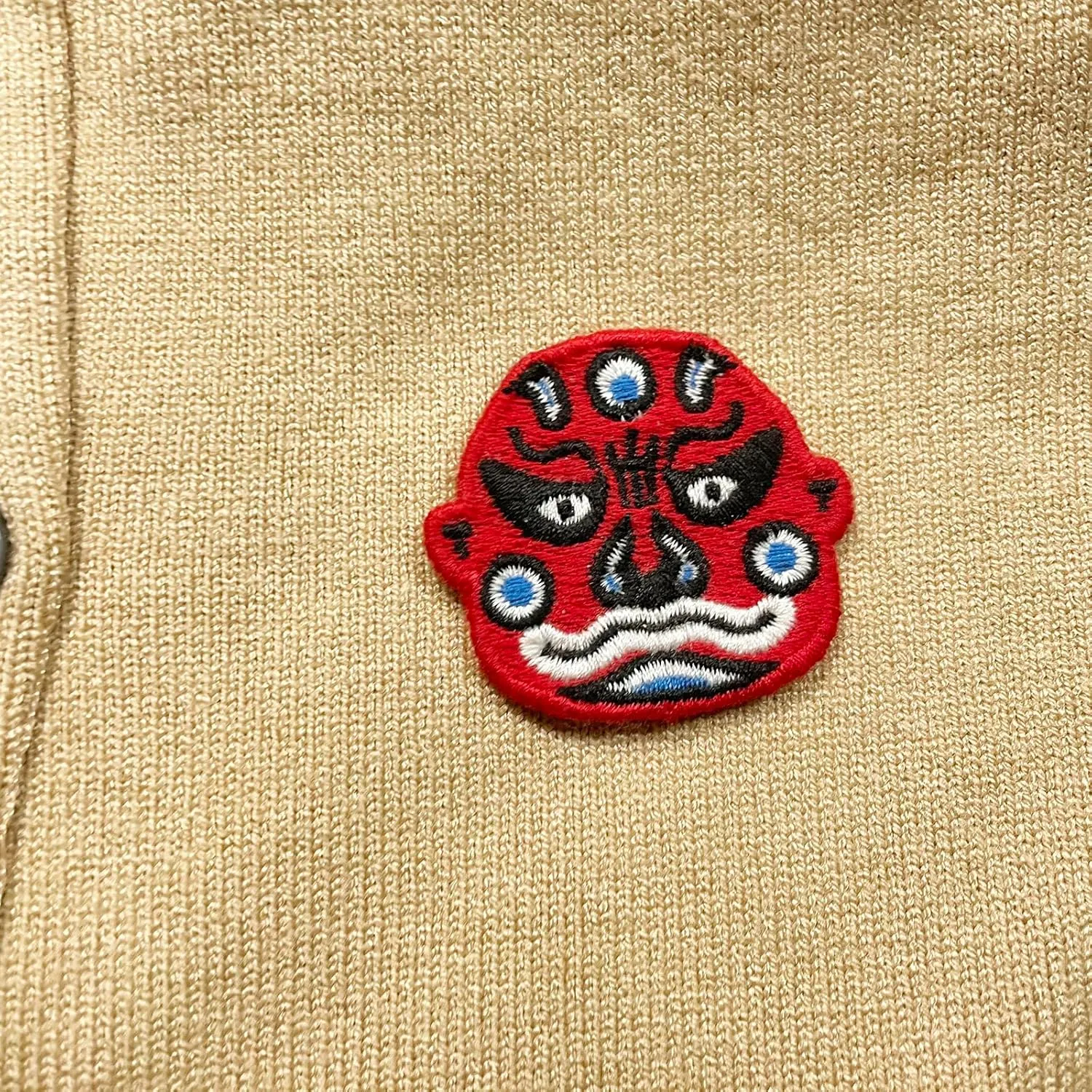 Men Cardigan V-Neck Red Various Interesting Heart Embroidery Cotton with Button Solid Casual Fit Open Front Sweater