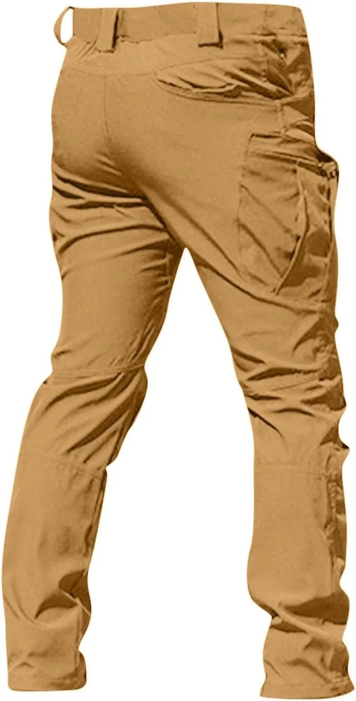 Men Cargo Pants Baggy Casual Trousers Hiking Water Resistant Tactical Pants Multi Pockets Straight Work Pants