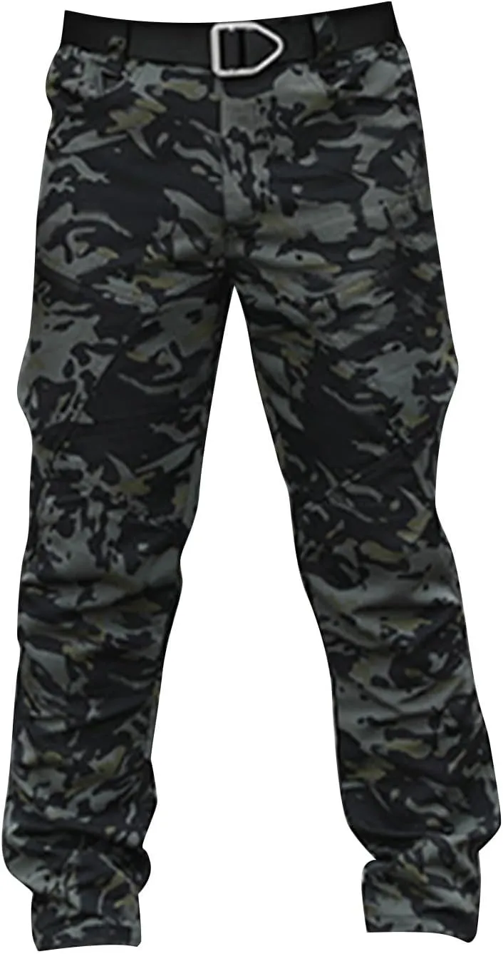 Men Cargo Pants Baggy Casual Trousers Hiking Water Resistant Tactical Pants Multi Pockets Straight Work Pants
