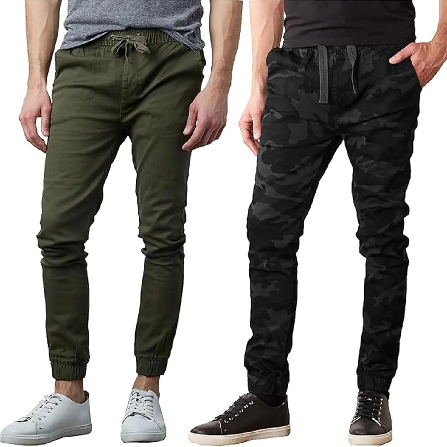 Men's 2-Pack Classic Cotton Stretch Twill Jogger Pants