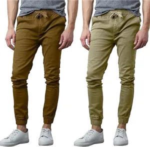 Men's 2-Pack Classic Cotton Stretch Twill Jogger Pants