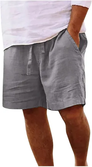 Mens 2025 Casual Shorts Summer Casual Classic Fit Drawstring Shorts Elastic Waist Loose Fit Short with Pockets