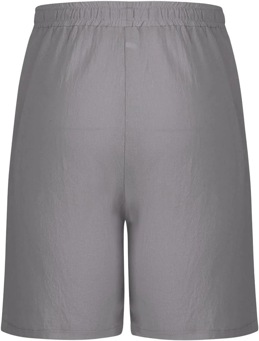 Mens 2025 Casual Shorts Summer Casual Classic Fit Drawstring Shorts Elastic Waist Loose Fit Short with Pockets