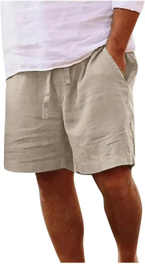 Mens 2025 Casual Shorts Summer Casual Classic Fit Drawstring Shorts Elastic Waist Loose Fit Short with Pockets