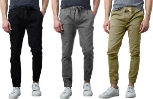 Men's 3-Pack Classic Cotton Stretch Twill Jogger Pants