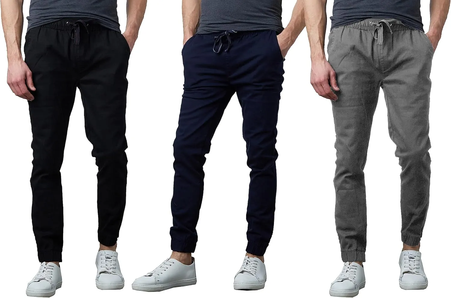 Men's 3-Pack Classic Cotton Stretch Twill Jogger Pants