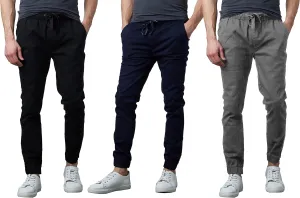 Men's 3-Pack Classic Cotton Stretch Twill Jogger Pants