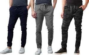 Men's 3-Pack Classic Cotton Stretch Twill Jogger Pants