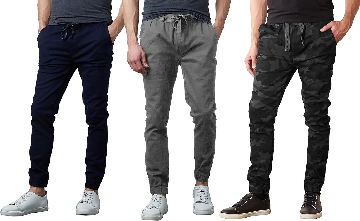 Men's 3-Pack Classic Cotton Stretch Twill Jogger Pants