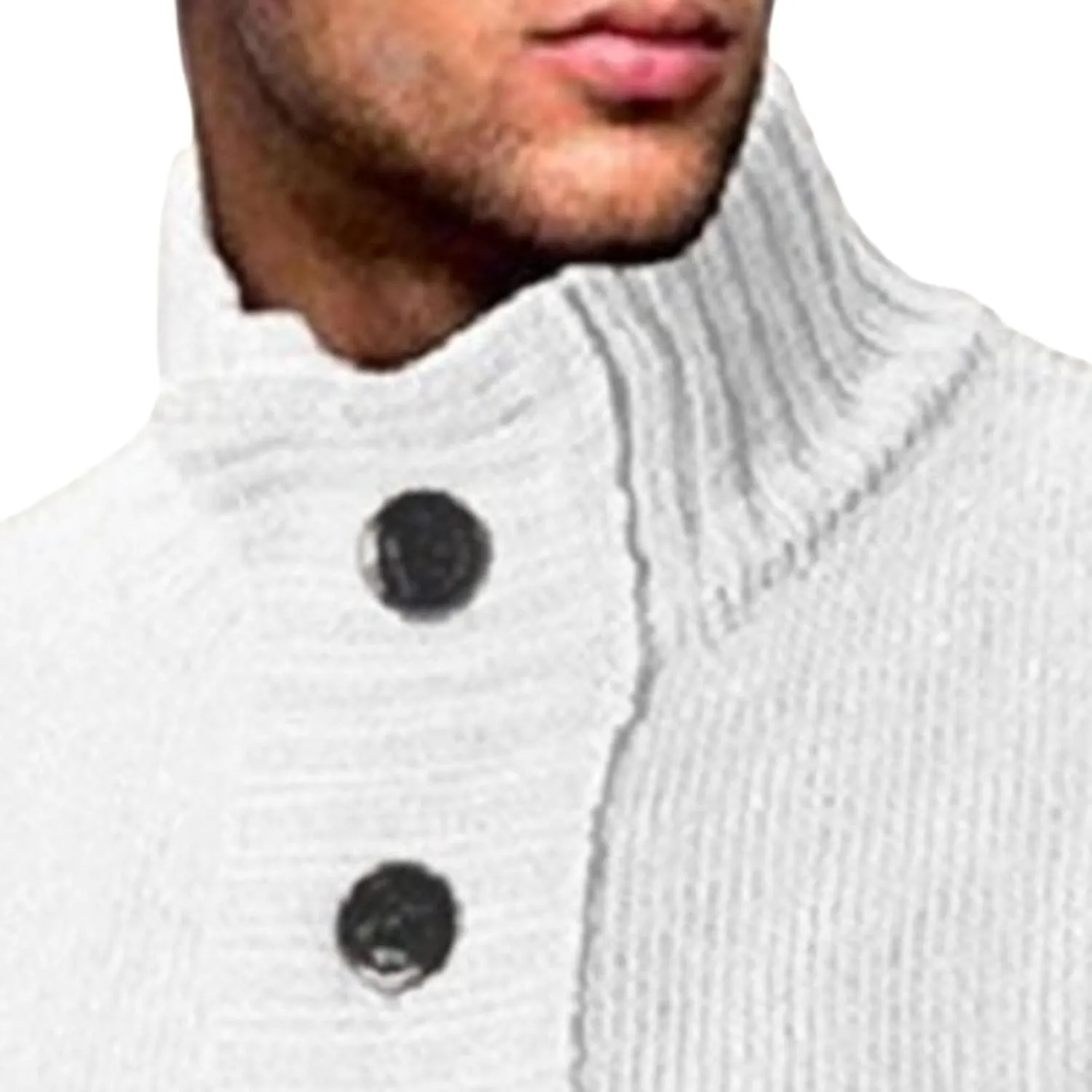 Men's Button Down Ribbed Cardigan Sweaters Stand Collar Cable Knit Sweater Loose Fit Long Sleeve Casual Cardigans