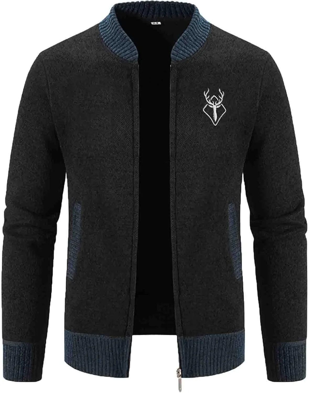 Mens Cardigan, Mens Cable Knit Cardigan Sweater Shawl Collar Loose Fit Long Sleeve Casual Cardigans with Pockets
