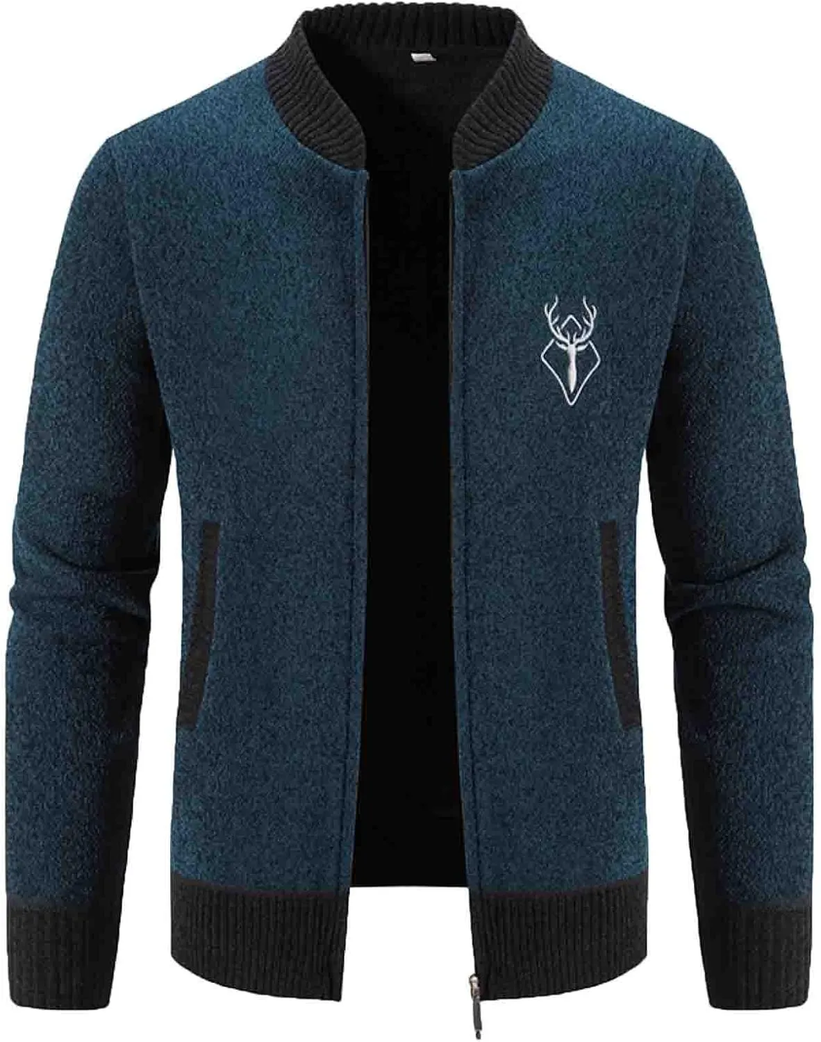 Mens Cardigan, Mens Cable Knit Cardigan Sweater Shawl Collar Loose Fit Long Sleeve Casual Cardigans with Pockets