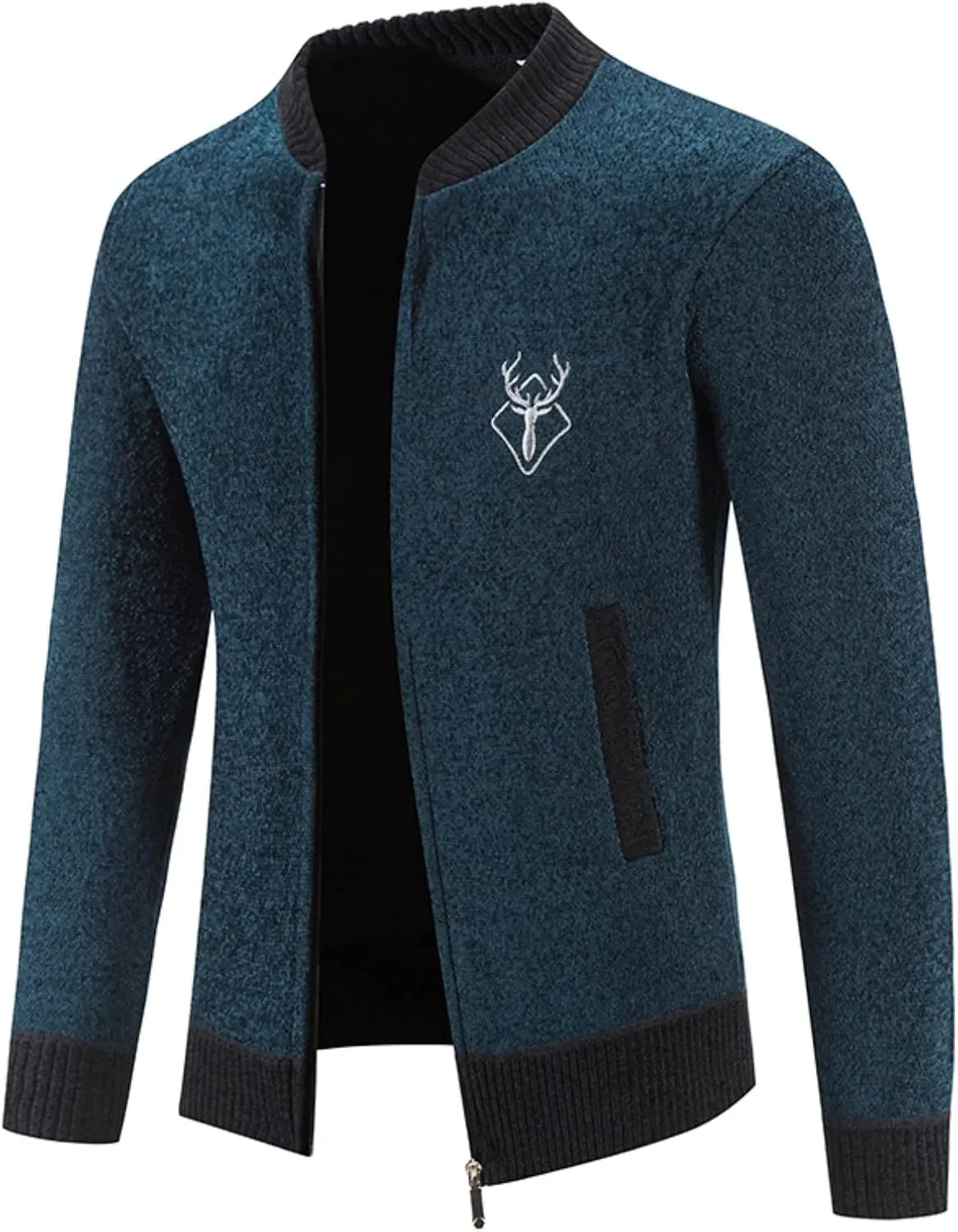 Mens Cardigan, Mens Cable Knit Cardigan Sweater Shawl Collar Loose Fit Long Sleeve Casual Cardigans with Pockets