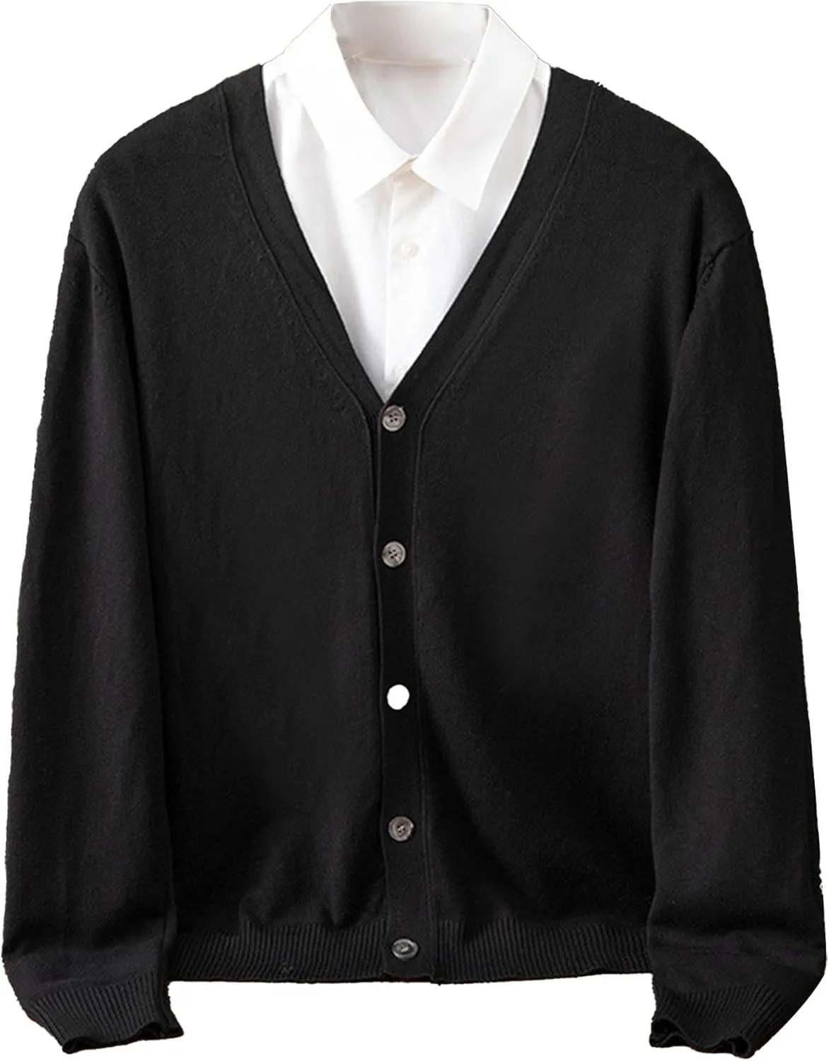 Men's Cardigan Sweaters Long Sleeve Cable Knit Cardigans Slim Fit Casual Button Down Ribbed Sweaters Outerwear