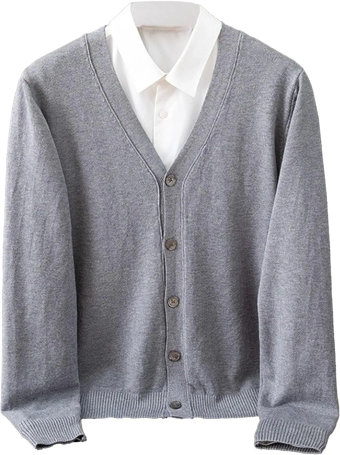 Men's Cardigan Sweaters Long Sleeve Cable Knit Cardigans Slim Fit Casual Button Down Ribbed Sweaters Outerwear