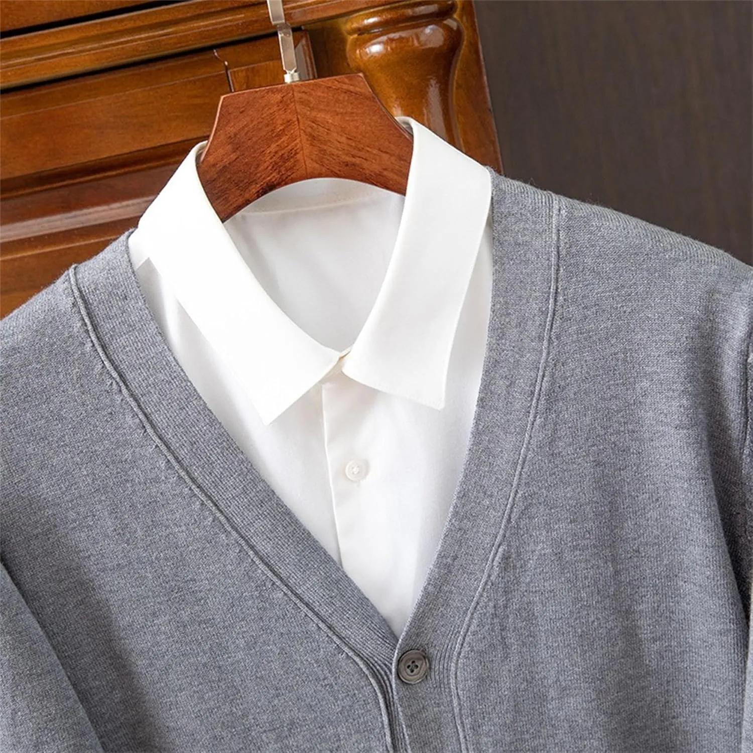 Men's Cardigan Sweaters Long Sleeve Cable Knit Cardigans Slim Fit Casual Button Down Ribbed Sweaters Outerwear