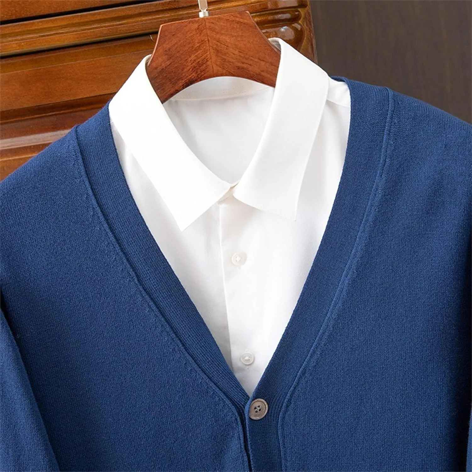 Men's Cardigan Sweaters Long Sleeve Cable Knit Cardigans Slim Fit Casual Button Down Ribbed Sweaters Outerwear
