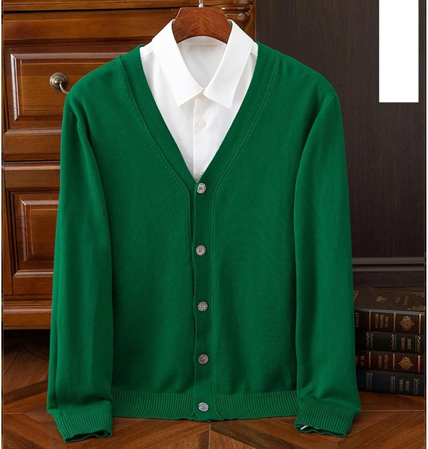 Men's Cardigan Sweaters Long Sleeve Cable Knit Cardigans Slim Fit Casual Button Down Ribbed Sweaters Outerwear