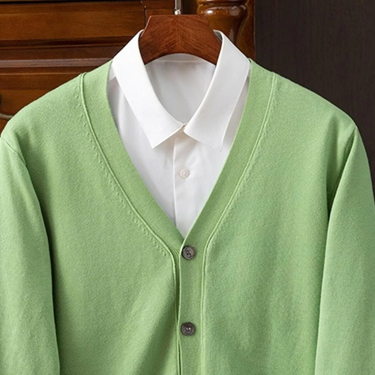 Men's Cardigan Sweaters Long Sleeve Cable Knit Cardigans Slim Fit Casual Button Down Ribbed Sweaters Outerwear