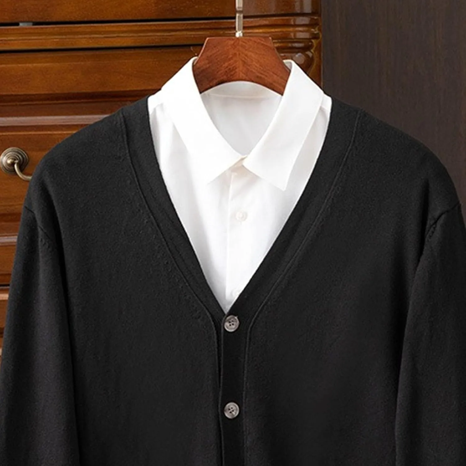 Men's Cardigan Sweaters Long Sleeve Cable Knit Cardigans Slim Fit Casual Button Down Ribbed Sweaters Outerwear