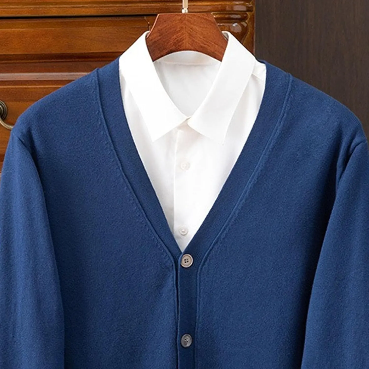 Men's Cardigan Sweaters Long Sleeve Cable Knit Cardigans Slim Fit Casual Button Down Ribbed Sweaters Outerwear