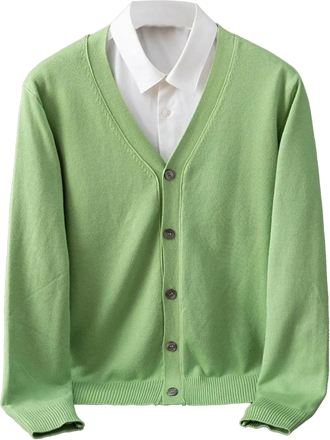 Men's Cardigan Sweaters Long Sleeve Cable Knit Cardigans Slim Fit Casual Button Down Ribbed Sweaters Outerwear