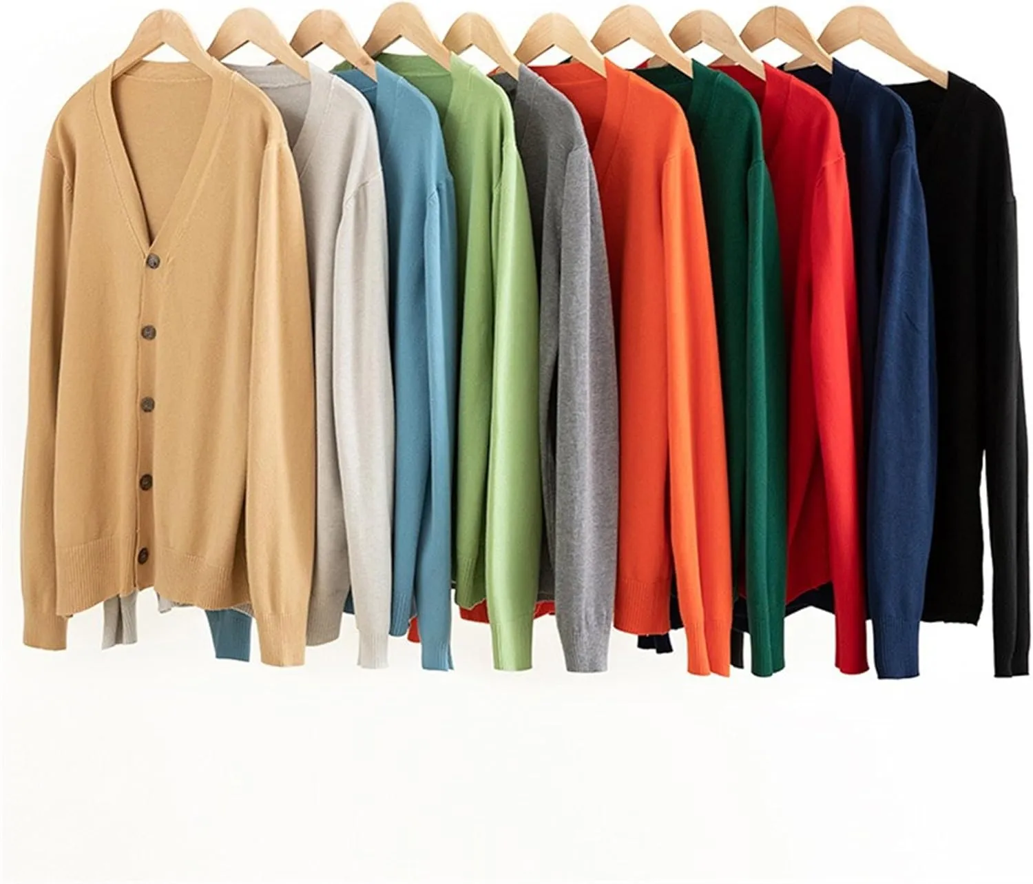 Men's Cardigan Sweaters Long Sleeve Cable Knit Cardigans Slim Fit Casual Button Down Ribbed Sweaters Outerwear