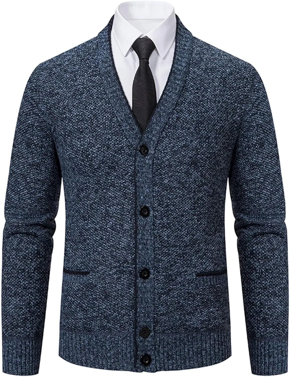 Men's Cardigan Sweaters Slim Fit Casual Button Down Cable Knitted Sweater Long Sleeve V-Neck Fashion Cardigans Top