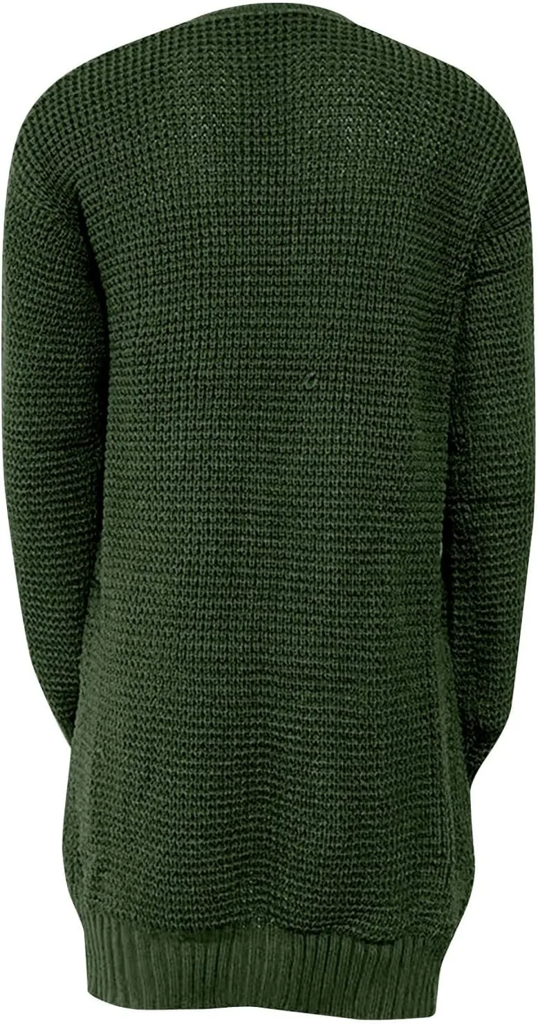 Men's Cardigan Sweaters with Buttons Knit Lapel Oversized Cardigan Thick Warm Casual Winter Cardigan