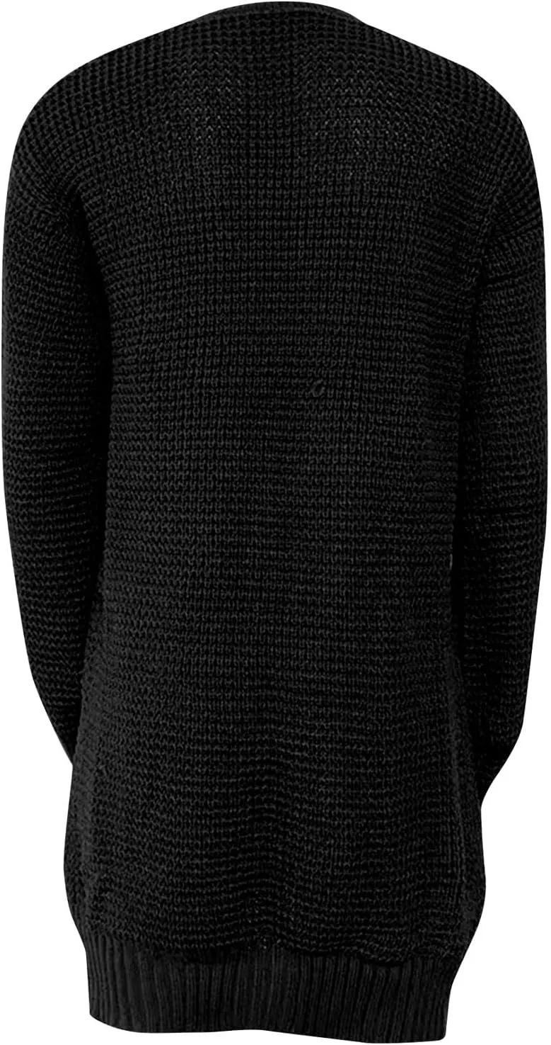 Men's Cardigan Sweaters with Buttons Knitted Lapel Oversized Cardigan Sweater Lightweight Warm Lounge Winter Cardigan