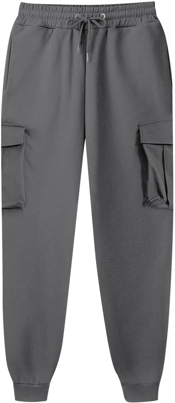 Mens Cargo Pants Casual Color Mens Pants Pocket Bodybuilding Men's Track Training Pants Loose Straight Sweatpants