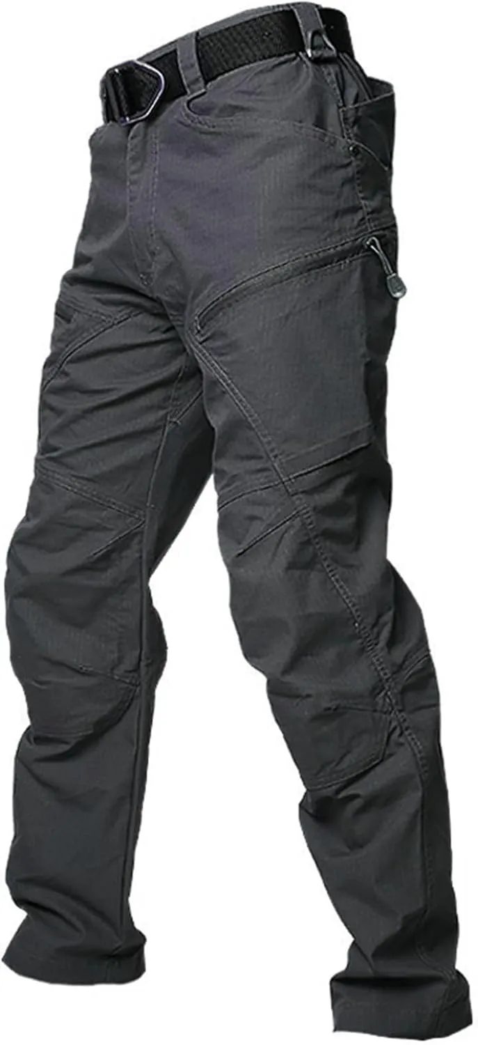 Mens Cargo Pants Multi Pockets Work Pants Hiking Baggy Casual Trousers Water Resistant Straight Tactical Pants