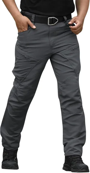 Mens Cargo Pants Multi Pockets Work Pants Hiking Baggy Casual Trousers Water Resistant Straight Tactical Pants