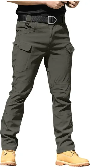 Men's Cargo Pants Slim Fit Multi Pockets Work Pants Ripstop Stretch Regular Fit Pants Outdoors Trousers Fashion