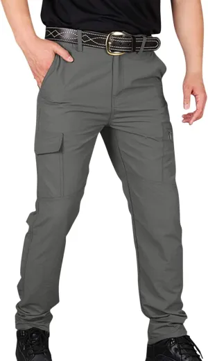 Mens Cargo Pants Stretch Camping Waterproof Outdoor Hiking Pants Travel Lightweight Camouflage Resistant Work Pants