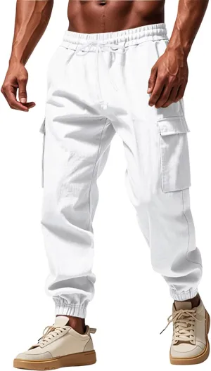 Mens Cargo Work Pants, Ripstop Stretch Tactical Pants, Outdoor Water Resistant Hiking Pants