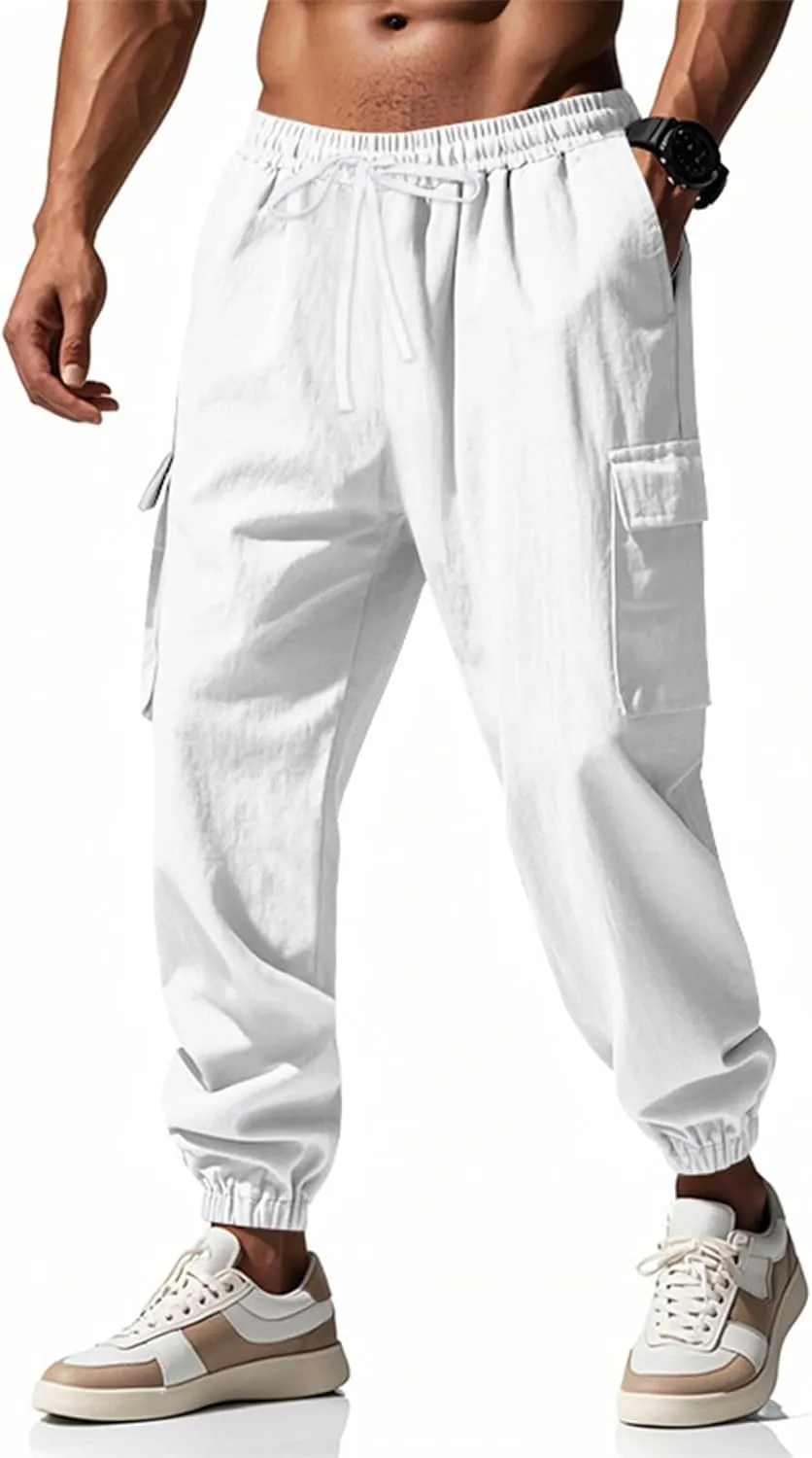 Mens Cargo Work Pants, Ripstop Stretch Tactical Pants, Outdoor Water Resistant Hiking Pants