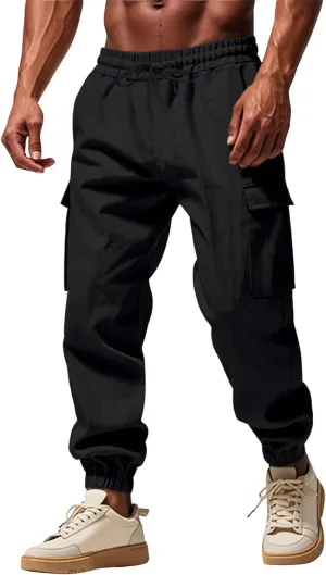 Mens Cargo Work Pants, Ripstop Stretch Tactical Pants, Outdoor Water Resistant Hiking Pants